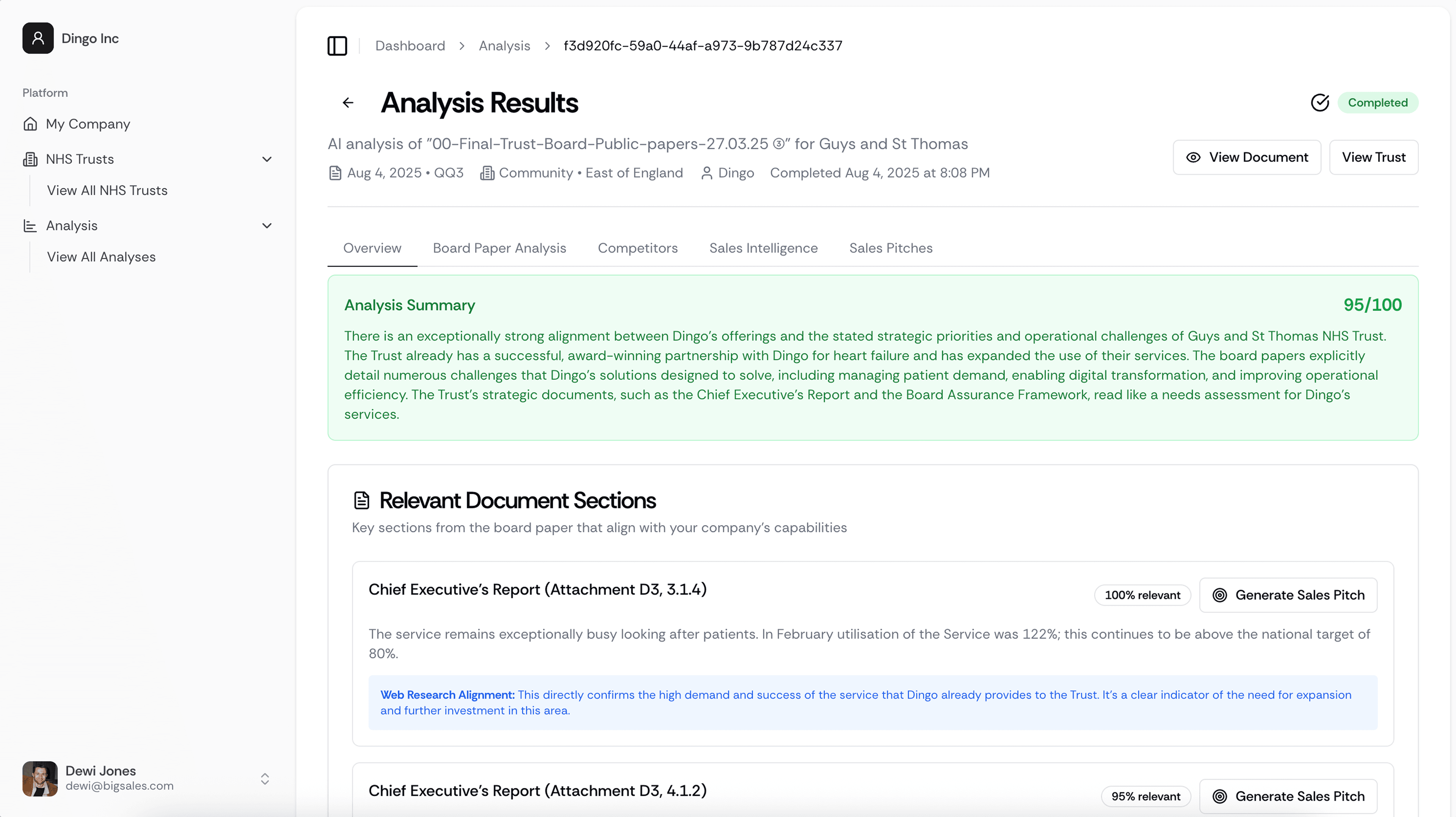 NHS board papers guide showing AI-powered analysis and opportunities